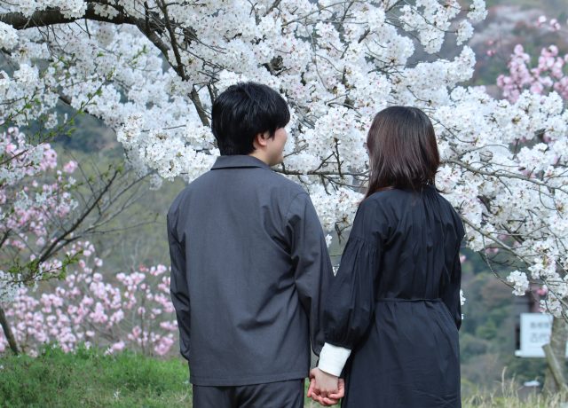 桜の木の下で